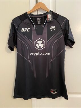 UFC MMA womens M Venum Authentic Fight Night 2.0 walkout jersey black/grey NWT